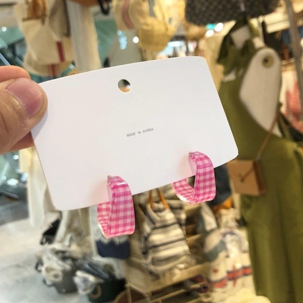 Bågeörhängen för kvinnor G995 rosa