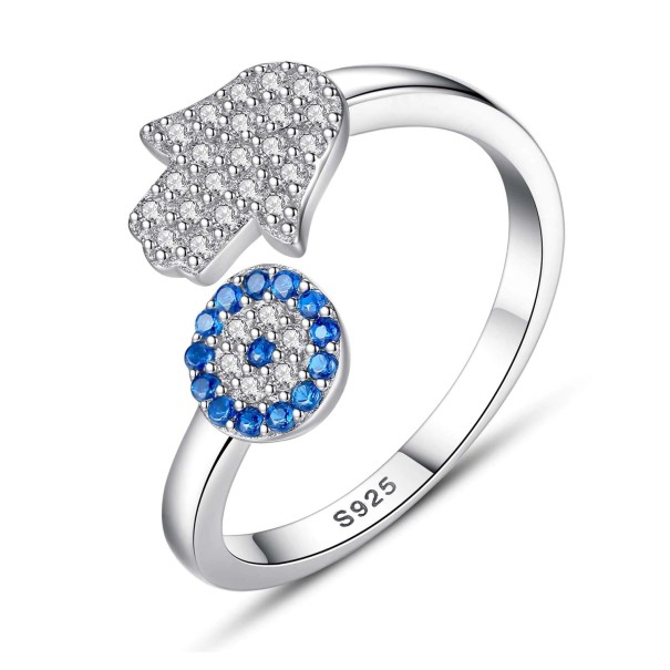 Bague de femme main de Fatima argenté