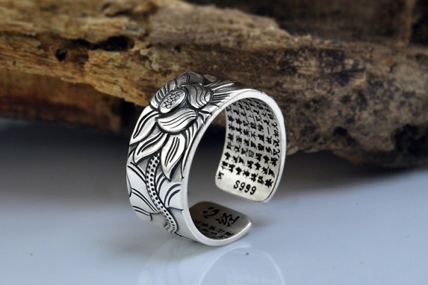 Bague en argent pour femme taille ajustable - ORNEMENT 1