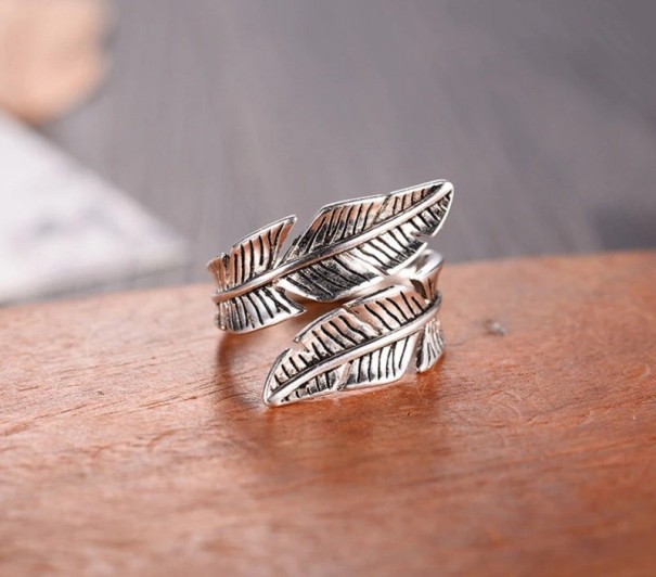Bague femme plume 1