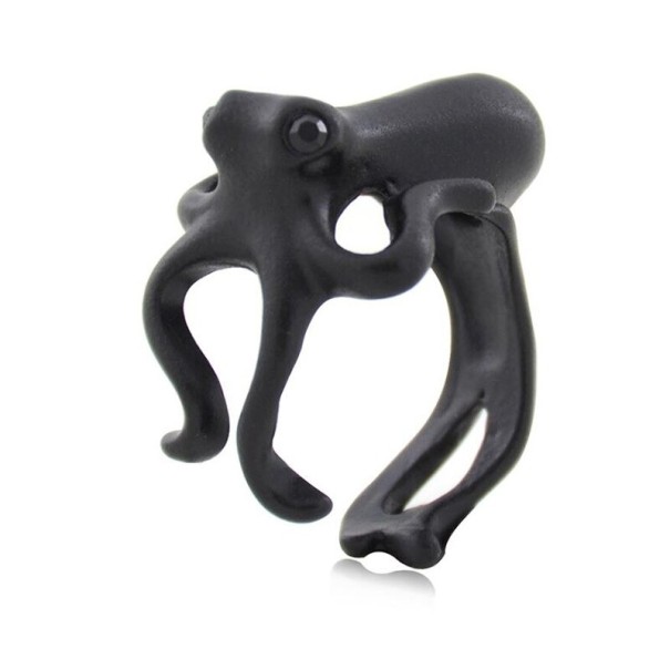 Bague pieuvre noir