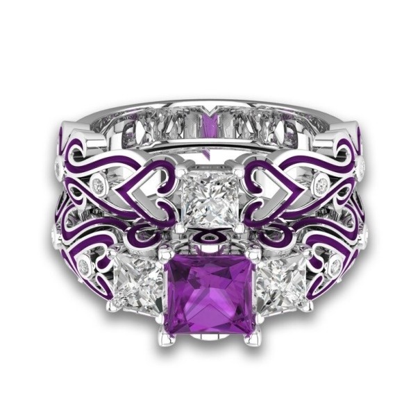 Bague pour femme 2 pcs D1152 violet 6