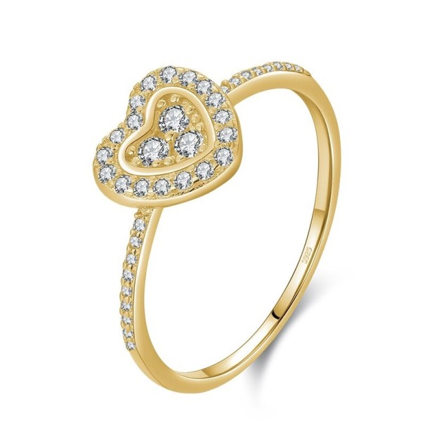 Bague pour femme avec cœur D2358 doré 8