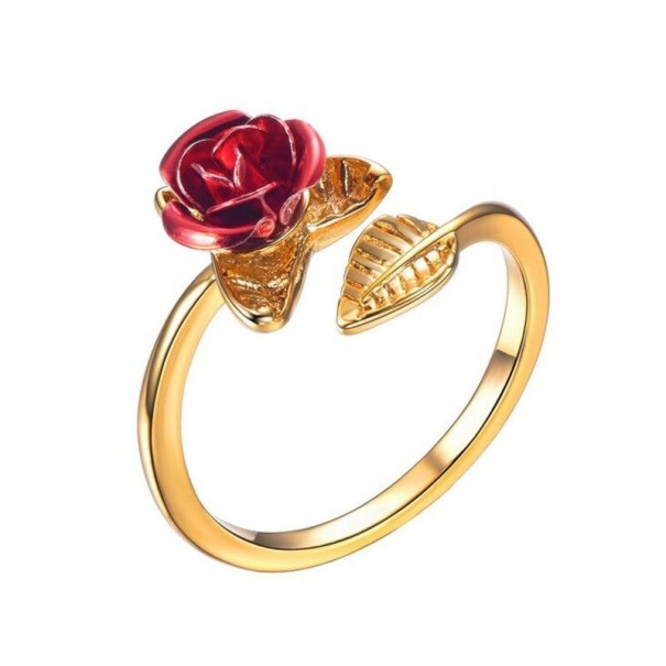 Bague pour femme avec rose D2608 doré