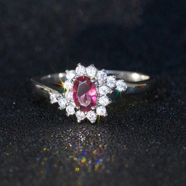 Bague pour femme D1261 rose foncé 10