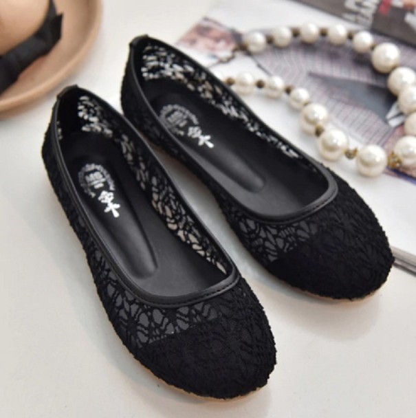 Bailarinas de encaje para mujer J1114 negro 38