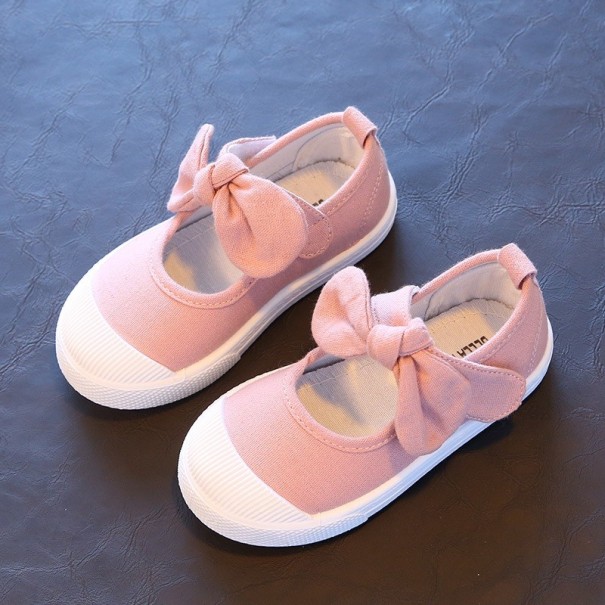 Bailarinas de lona para niñas rosa claro 26