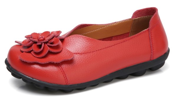 Bailarinas de mujer con flor J3225 rojo 36