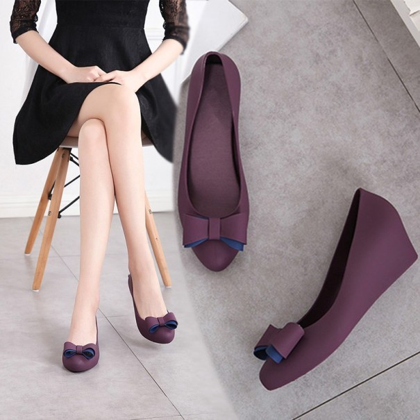 Bailarinas elegantes para mujer con lazo J2407 morado oscuro 37