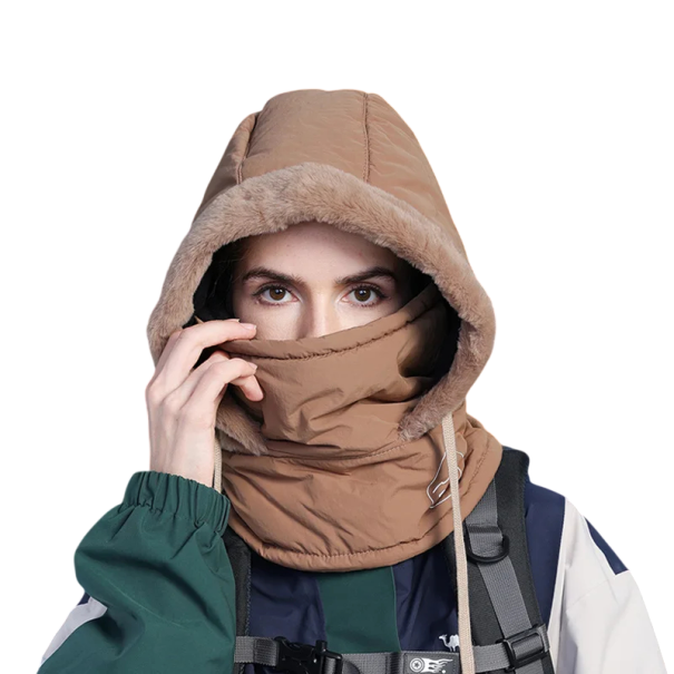 Balaclava de Inverno com Máscara circunferência da cabeça 55–60 cm 10 x 10 x 24 cm Proteção quente para a cabeça, rosto e pescoço Balaclava de poliéster para o inverno castanho