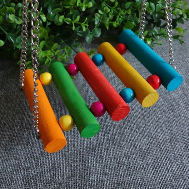 Balancoire en bois pour oiseaux C744 1