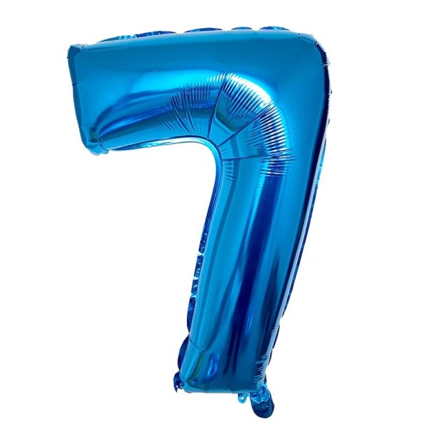 Balão de aniversário azul com o número 80 cm 7