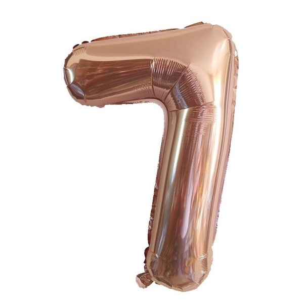 Balão de aniversário rosa dourado com o número 100 cm 7