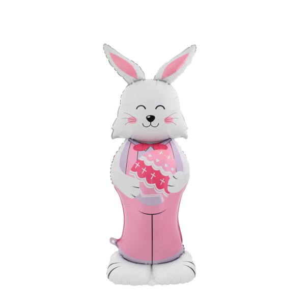 Balão de foil em forma de coelho 55 x 150 cm Grande decoração para festas Decoração de aniversário e de casamento Acessório de festa inflável rosa