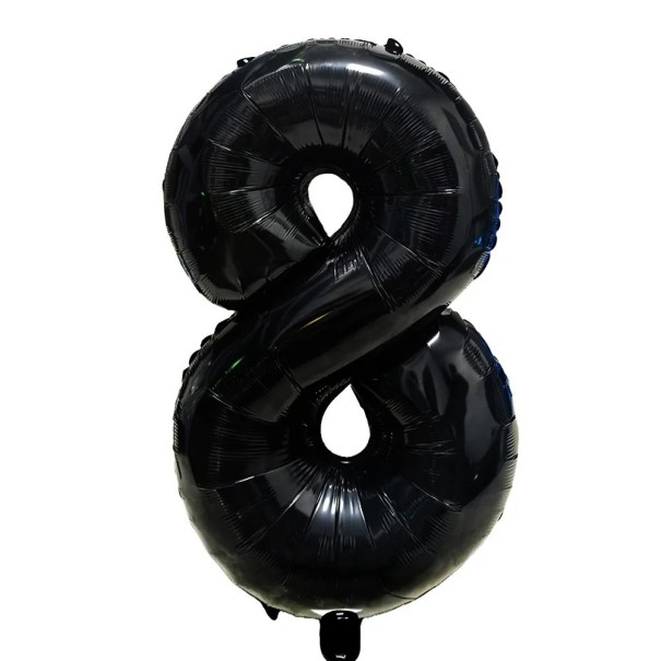Balão de Folha Número 8 81,3 cm Preto Grande Balão em Forma de Dígito Decoração para Aniversários Aniversários Celebrações e Decoração de Festas 1