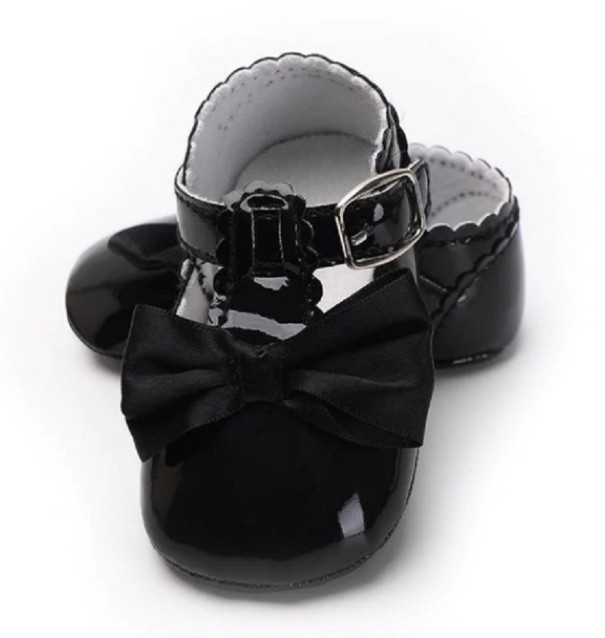 Balerinas lacadas para meninas A82 preto 12-18 meses