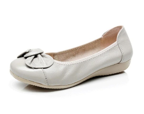 Balerini de dama din piele cu panglica J2819 gri deschis 41