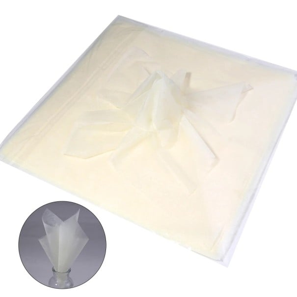 Baliaci papier na kvety sada 38 ks 30x30 cm polopriesvitný bavlnený materiál farebný floristický obal na darčeky a kytice krémová