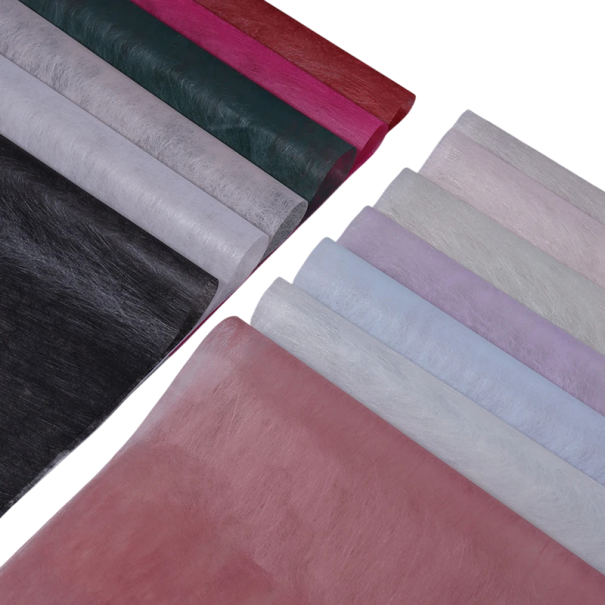 Baliaci papier na kvety sada 38 ks 30x30 cm polopriesvitný bavlnený materiál farebný floristický obal na darčeky a kytice svetlo zelená