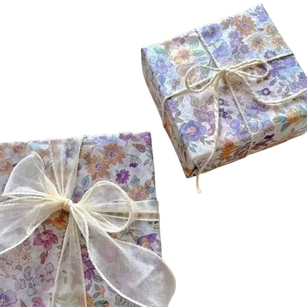 Balicí papír s barevným květinovým motivem 50×35 cm hedvábný papír vícebarevný na balení dárků, květin a dekorace 1