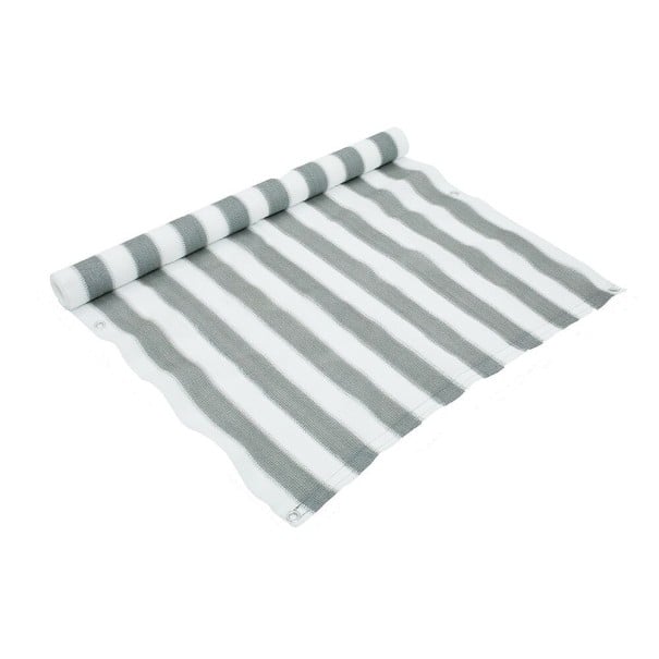 Balkónová zástena na zábradlie pre súkromie na balkóne aj terase Šedobiele pruhy Plast 90 x 500 cm So sťahovacími pásikmi a lanom 1