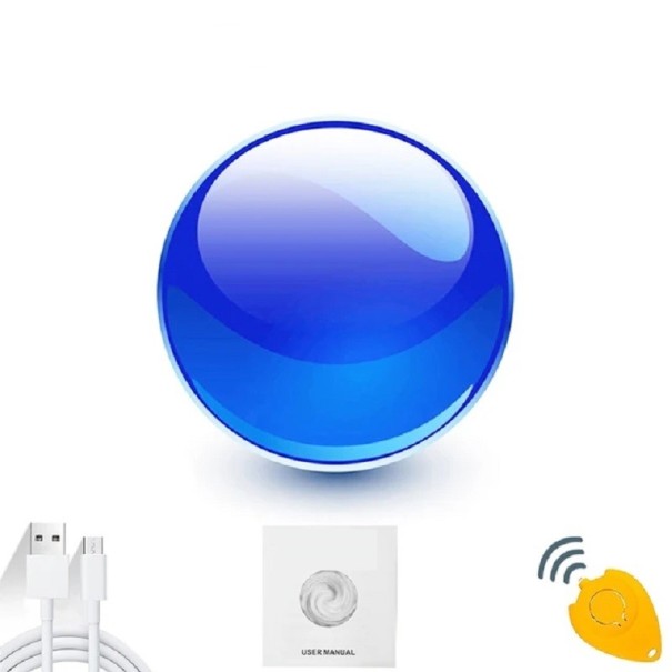 Balle boomerang volante à télécommande pour enfants à l'intérieur et à l'extérieur Jouet interactif pour enfants avec lumières LED et télécommande Balle UFO tournante à 360° avec éclairage 9,5 cm bleu