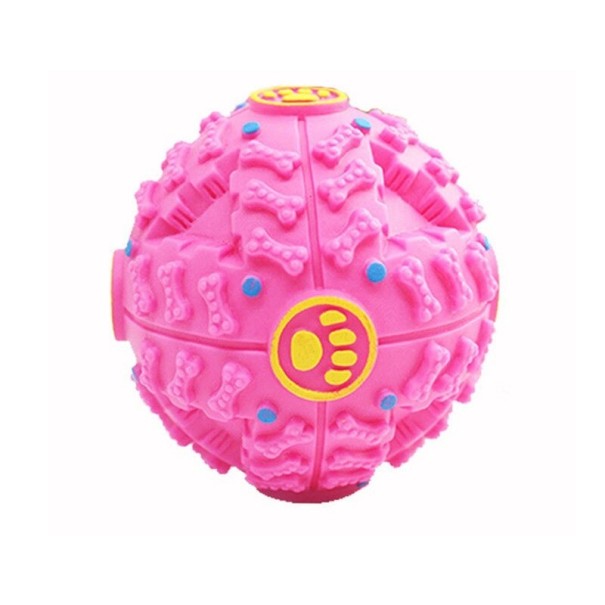 Balle dure pour friandises pour chiens rose