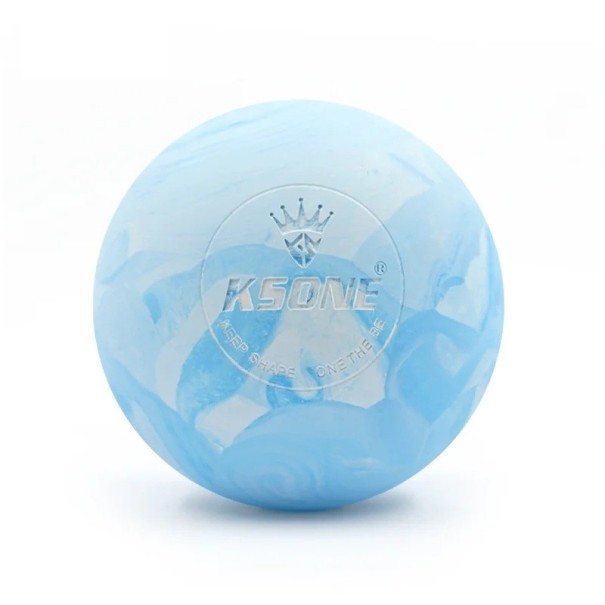 Balle en caoutchouc pour yoga pour l'exercice d'équilibre diamètre 6,3 cm matériau flexible résistant pour la réhabilitation et le renforcement bleu