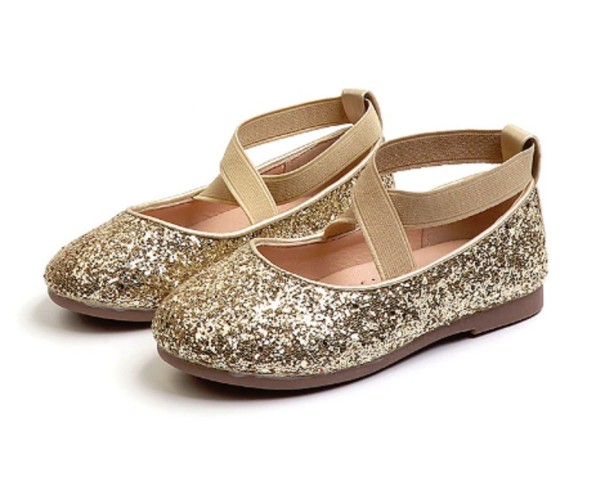 Ballerinaer med glimmer til piger A776 guld 31