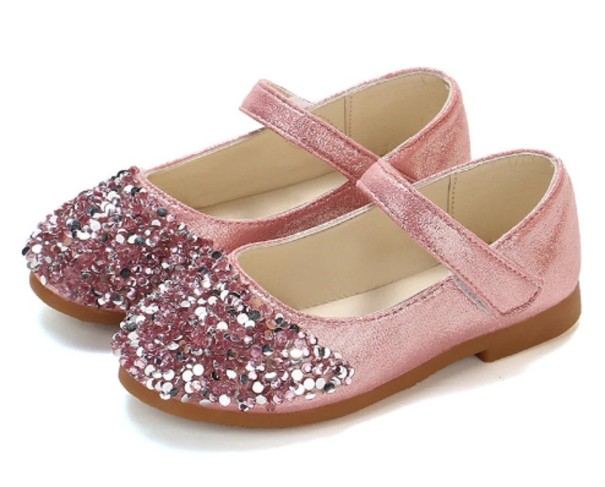 Ballerinaer til piger med pailletter rosa 20