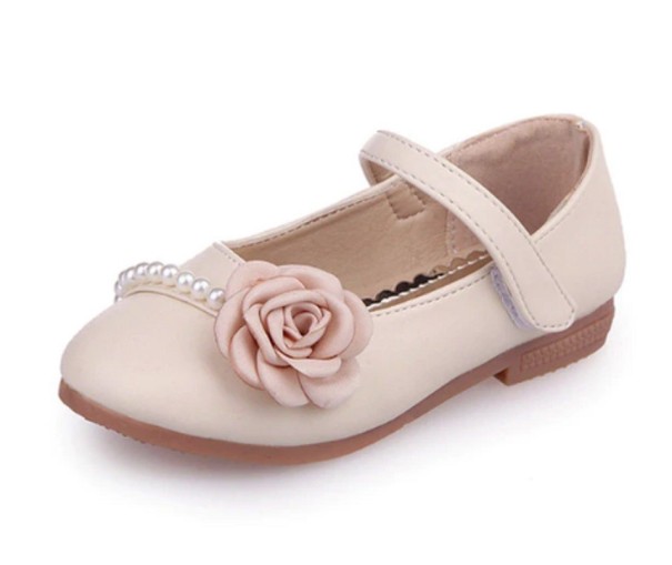 Ballerinas für Mädchen mit einer Rose beige 28