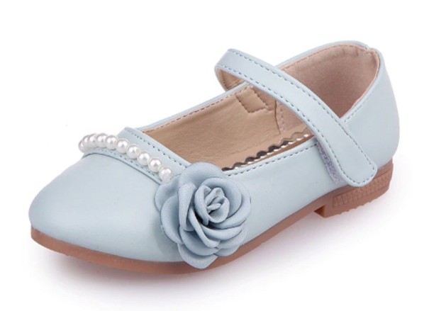 Ballerinas für Mädchen mit einer Rose blau 28