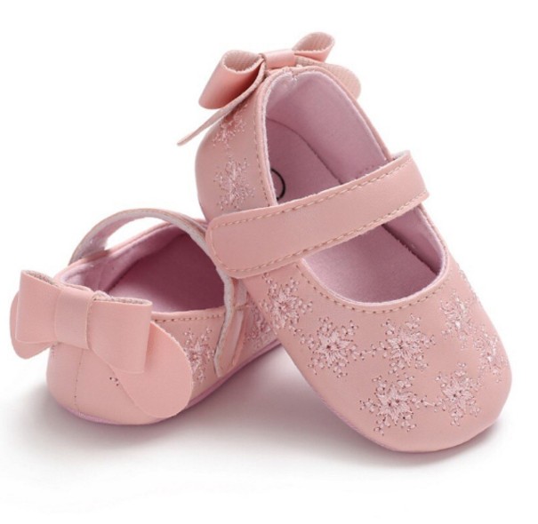 Ballerine da bambina con fiocchi rosa 0-6 mesi