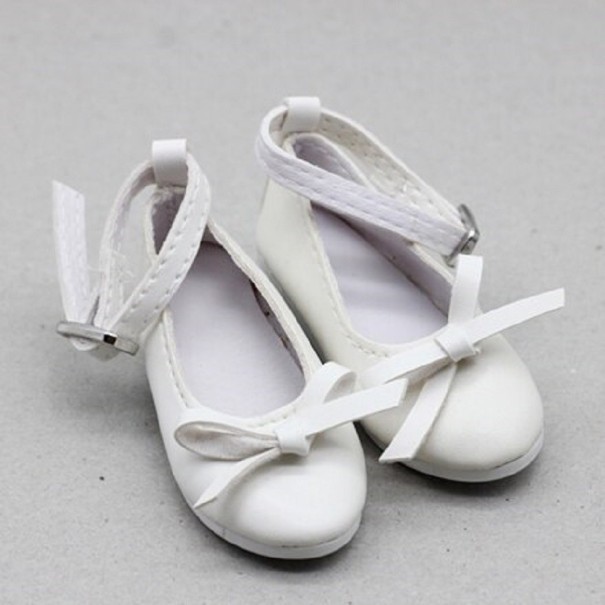 Ballerines avec nœud pour poupée A141 blanc