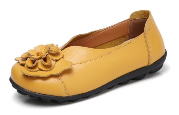 Ballerines pour femmes avec fleur J3225 jaune 41