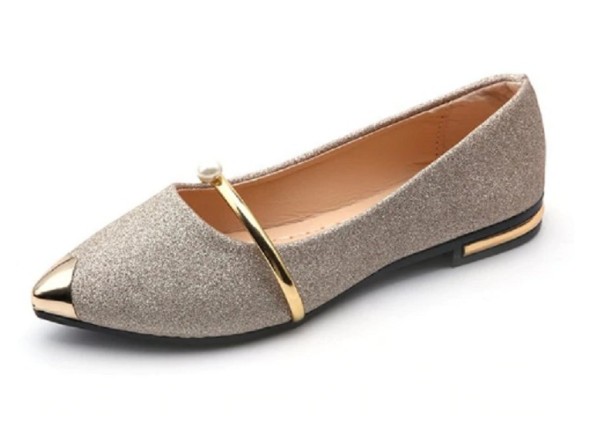 Ballerines pour femmes avec perle doré 37