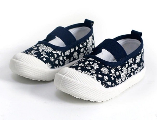 Ballerines pour filles avec des fleurs noir 26