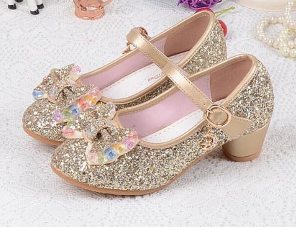 Ballerines pour filles avec des pierres doré 31