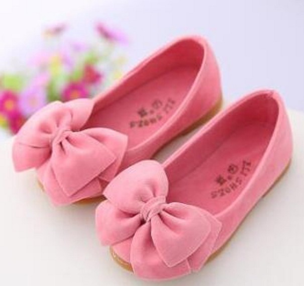 Ballerines pour filles avec un nœud rose clair 30