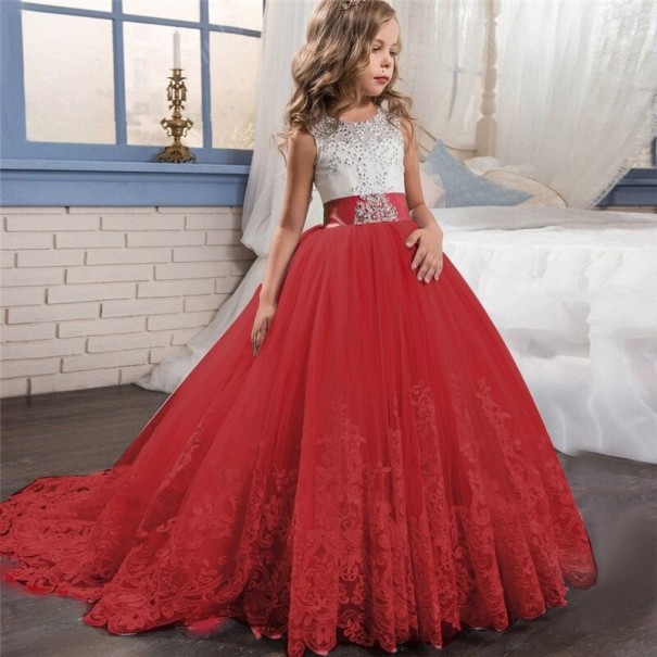 Ballkleid für Mädchen N127 rot 10