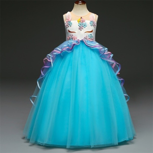 Ballkleid für Mädchen N128 hellblau 14
