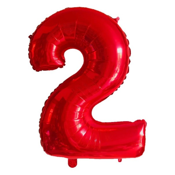 Ballon d'anniversaire rouge avec le chiffre 40 cm 2