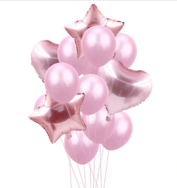 Ballonnenset - 14 stuks roze