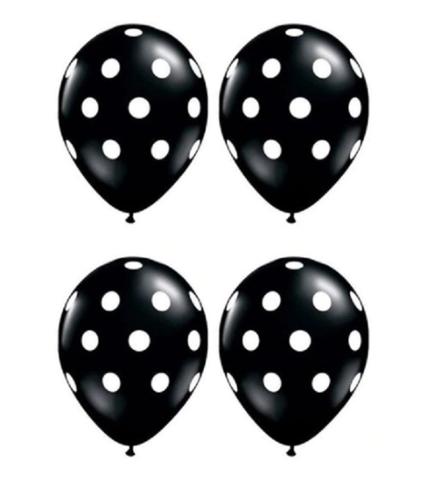Ballons à pois - 10 pièces noir