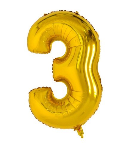 Ballons Ziffer J1023 golden 3