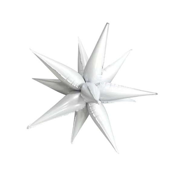 Baloane din folie cu stea Decoratiuni de Craciun Decoratiuni pentru petreceri Baloane colorate in forma de stea Stea gonflabila 3D Steaua decorativa din folie 56cm 12buc alb