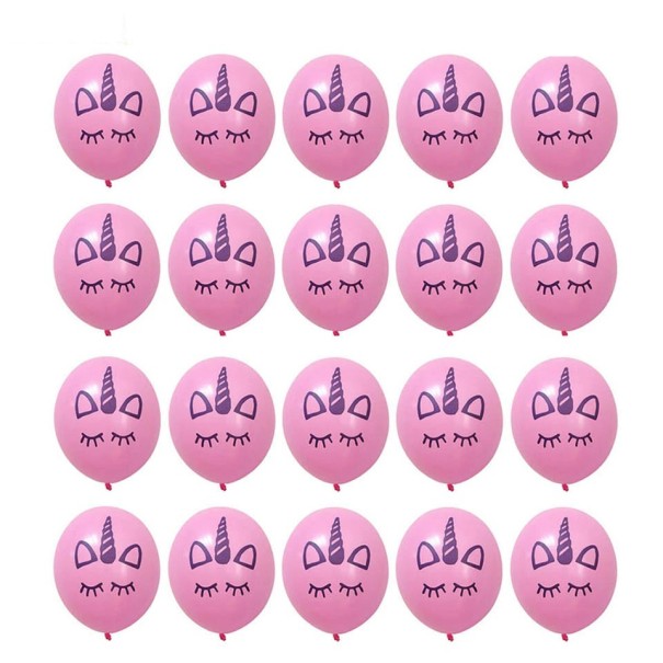 Balões com unicórnio - 20 unidades rosa