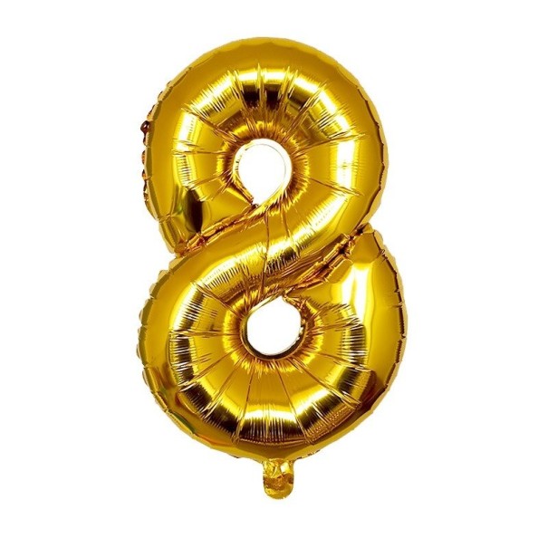 Balon auriu pentru ziua de nastere cu un numar de 80 cm 8