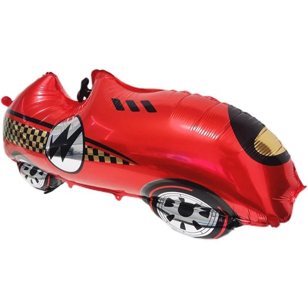 Balon de folie Mașină de curse 100 x 45 x 20 cm Balon mare de petrecere în formă de mașină de curse Decorațiune pentru petrecerea de naștere a copiilor roșu