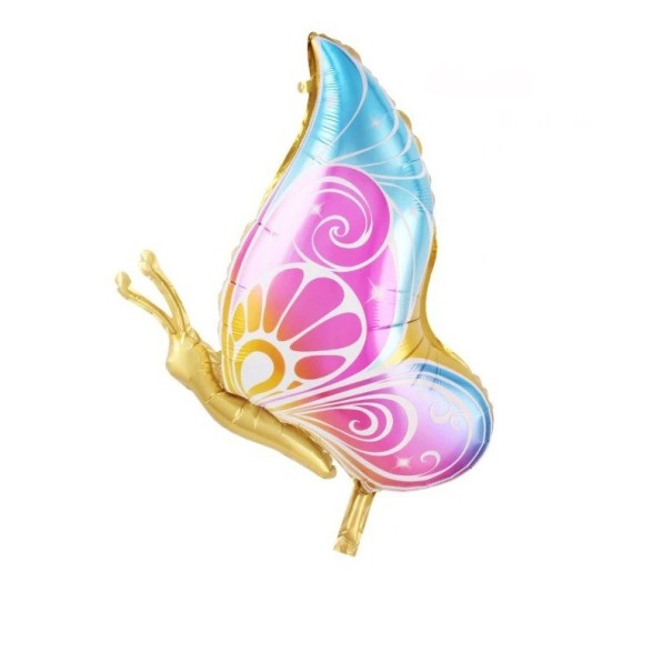 Balon Motyl 76 × 58 cm Decorativ Balon de Petrecere în Formă de Motyl cu Aripi Ornamentale Decor de Naștere pentru Petrecerea Copiilor galben